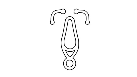 Stethoscope icon isolated, black background, hd motion graphic animation Vidéo 314630316