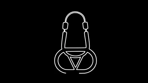 Stethoscope icon isolated, black background, hd motion graphic animation Stock Footage 314630318