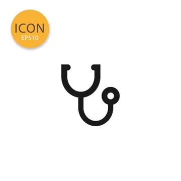 Stethoscope icon isolated flat style. Stock Illustration