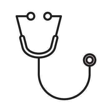 Stethoscope icon line art vector Illustrazione stock