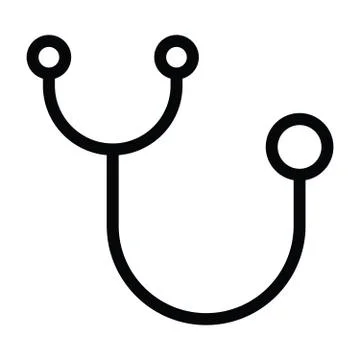 Stethoscope icon with outline style Stock Illustration