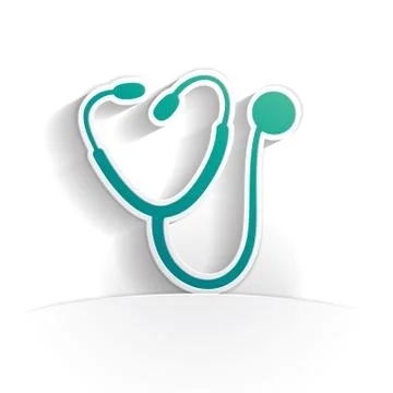 Stethoscope icon paper Stock Illustration