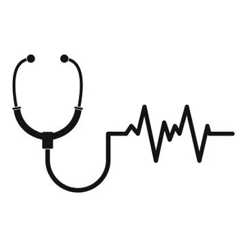 Stethoscope icon, simple style Stock Illustration
