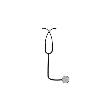 Stethoscope icon in trendy flat design on white background Stock Illustration