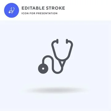 Stethoscope icon vector, filled flat sign, solid pictogram isolated on white, イラスト素材