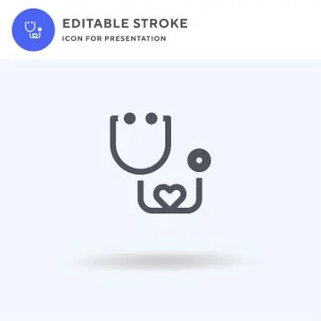 Stethoscope icon vector, filled flat sign, solid pictogram isolated on white イラスト素材