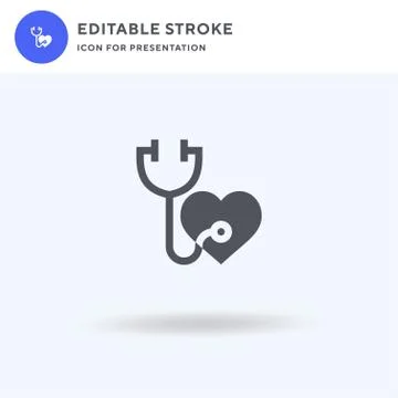 Stethoscope icon vector, filled flat sign, solid pictogram isolated on white Stock Illustration