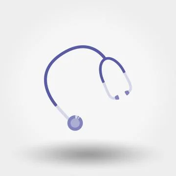 Stethoscope. Icon. Vector. Flat. Stock Illustration