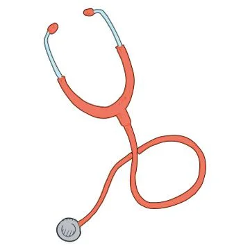 Stethoscope icon. Vector illustration of a doctor's stethoscope. Hand drawn m Stock Illustration