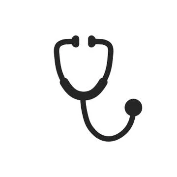Stethoscope icon vector on white background Illustrazione stock