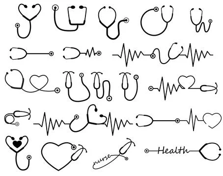 Stethoscope icon on white background. Set of stethoscope sign. Medical icon Stock Illustration