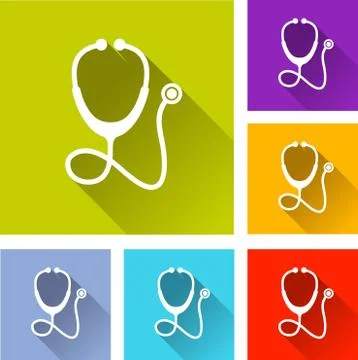 Stethoscope icons Stock Illustration