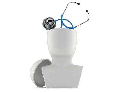 Stethoscope inside head Stock Illustration