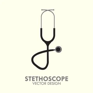 Stethoscope Isolated Flat Icon Logo Vector Illustration Illustrazione stock