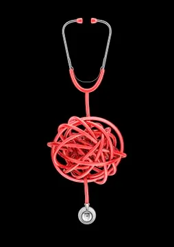 Stethoscope knot black Иллюстрация