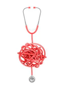 Stethoscope knot white Stock-Illustration