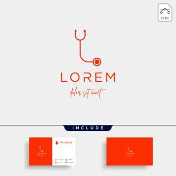 Stethoscope l letter logo vector design icon Stock Illustration