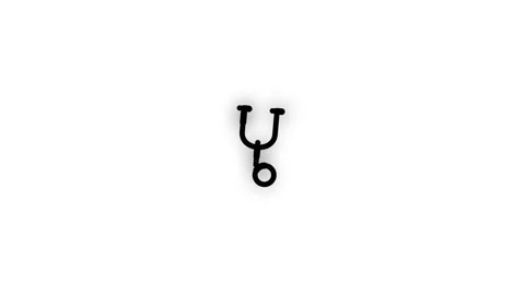 Stethoscope Line Icon Animation Loop White Background Stock Footage 340541308