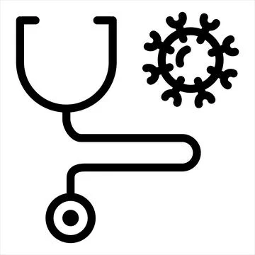Stethoscope line icon vector illustration isolated on white background Stock Illustration
