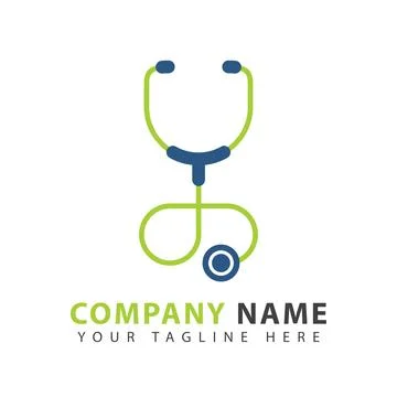 Stethoscope logo design Stock Illustration