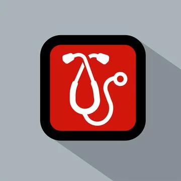 Stethoscope logo icon vector illustration logo template for any purpose. Illustrazione stock