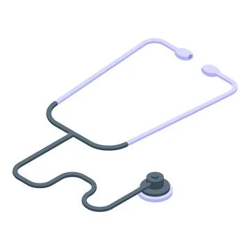 Stethoscope lying on a surface isometric illustration Stock Illustration