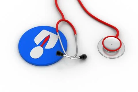 Stethoscope with man icon Free Stock Illustration