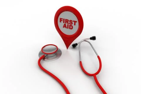 Stethoscope with map locator Free Stock Illustration