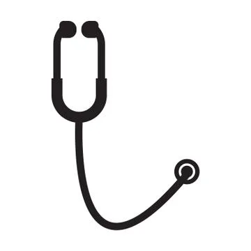 Stethoscope medical icon vector flat style illustration with white background Stock Illustration