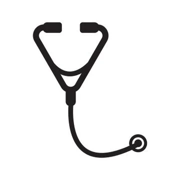 Stethoscope medical icon vector flat style illustration with white background Stock Illustration