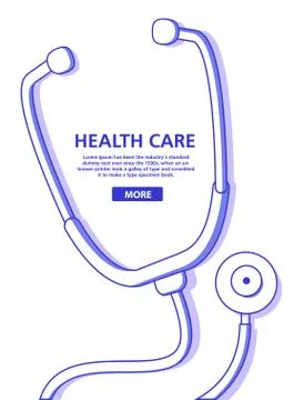 Stethoscope medical icon.Flat vector.Isolated on white background. Stock Illustration