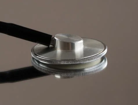A stethoscope on the mirror surface Stock Photos