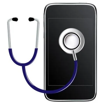 Stethoscope with mobile phone Stock-Illustration