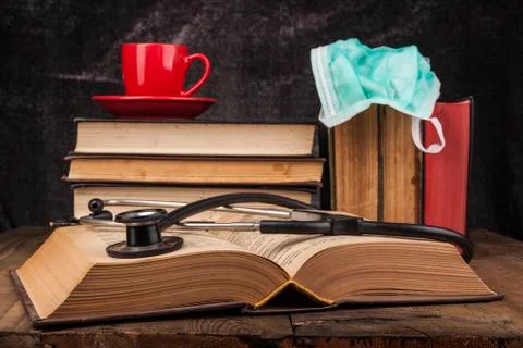Stethoscope on Open Book Stock Photos