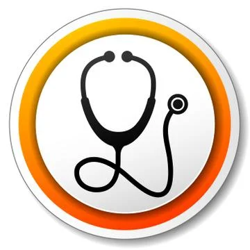 Stethoscope orange icon Stock Illustration