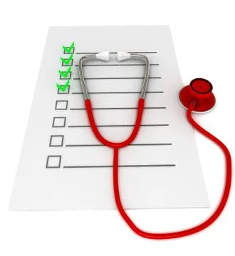 Stethoscope over white Stock Illustration