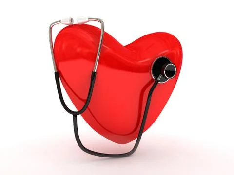 Stethoscope over white Stock Illustration