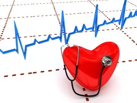 Stethoscope over white Stock Illustration