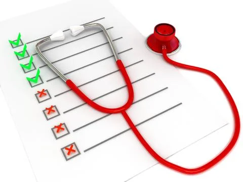 Stethoscope over white Stock Illustration