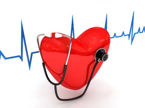 Stethoscope over white Stock Illustration