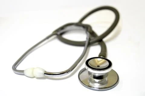Stethoscope over white Stock Photos