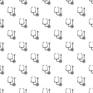 Stethoscope pattern seamless vector Stock Illustration
