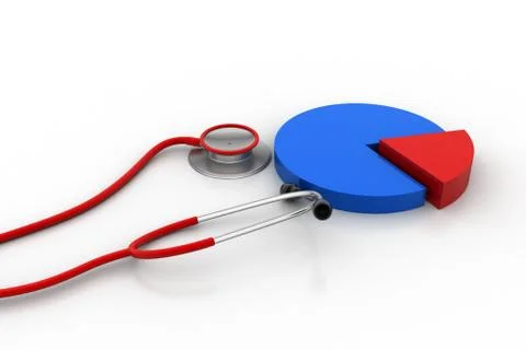 Stethoscope with pie chart Free Stock Illustration