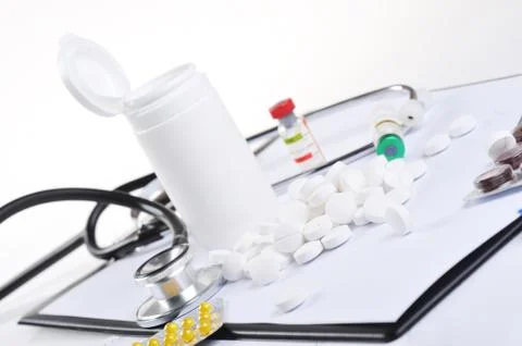 Stethoscope on  printout Stock Photos