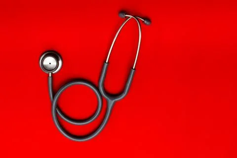 Stethoscope  on a red background Stock Photos