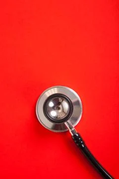 Stethoscope on red background Stock Photos