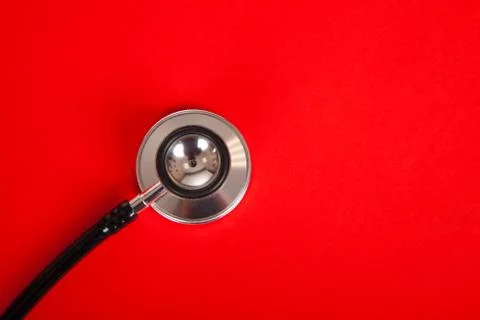 Stethoscope on red background Stock Photos