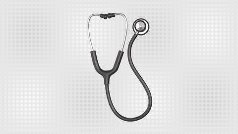 Stethoscope Rotating on a Transparent Background. Seamless Loop. Medical. 4K Stock Footage 293228040
