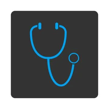 Stethoscope Rounded Square Button Stock Illustration
