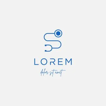 Stethoscope s letter logo vector design icon Stock Illustration